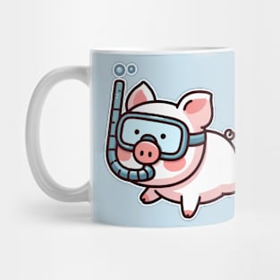 cute pig snorkeling Mug